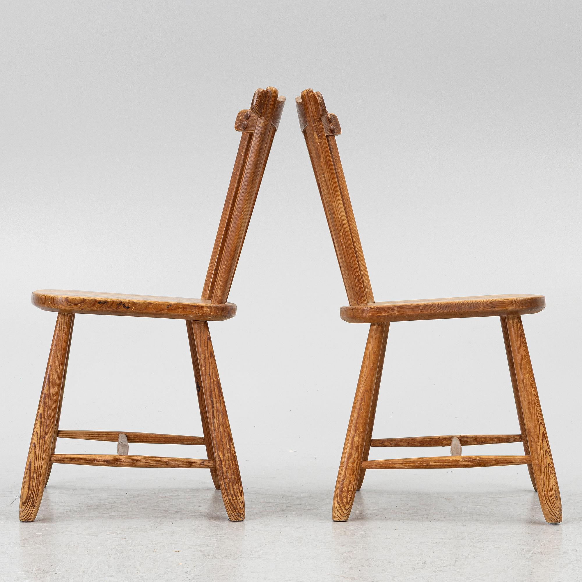 Chairs, a pair, "Hytte", Nordiska Kompaniet, 1940s.