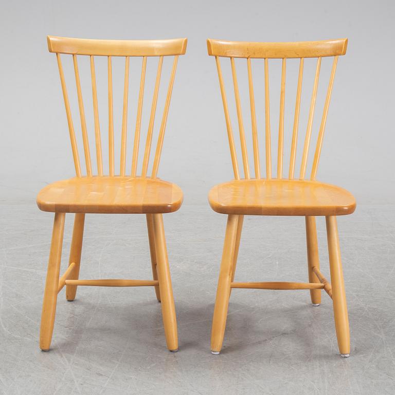 Carl Malmsten, a set of six 'Lilla Åland' chairs for Stolab 1998.