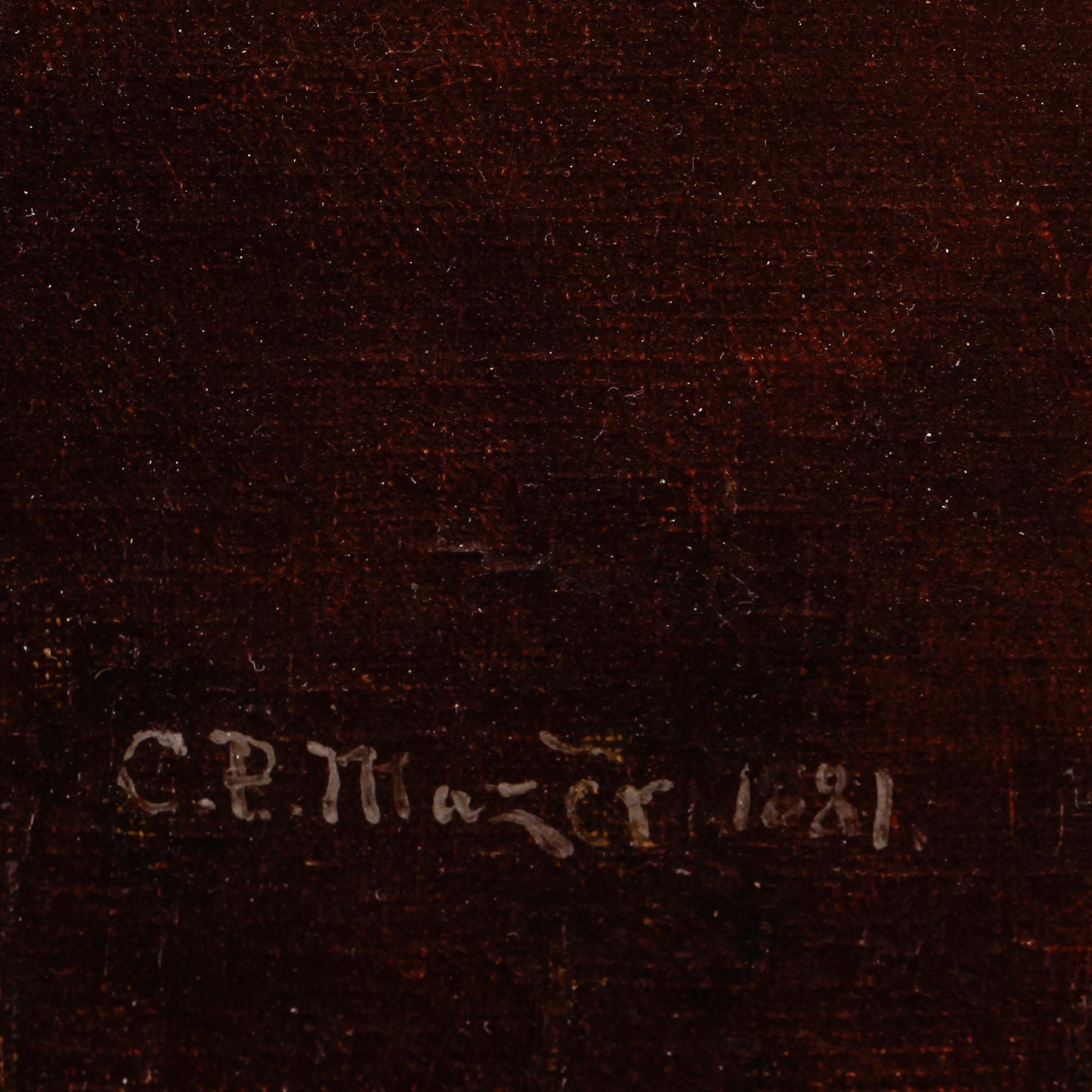 CARL PETER MAZER, olja på duk, signerad och daterad C. P. Mazèr 1881.