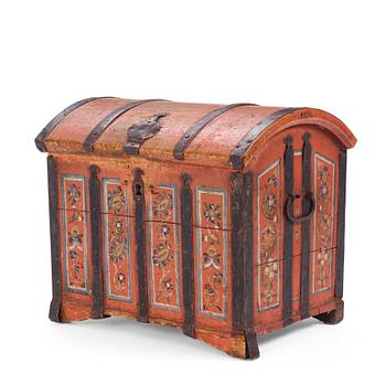 198. A painted provincial chest, Norbotten, Sweden, dated 1827.