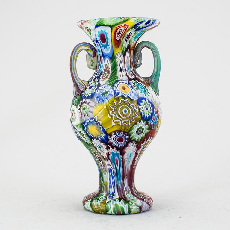 A MILLEFIORI GLASS VASE, Italy, mid 20th century.