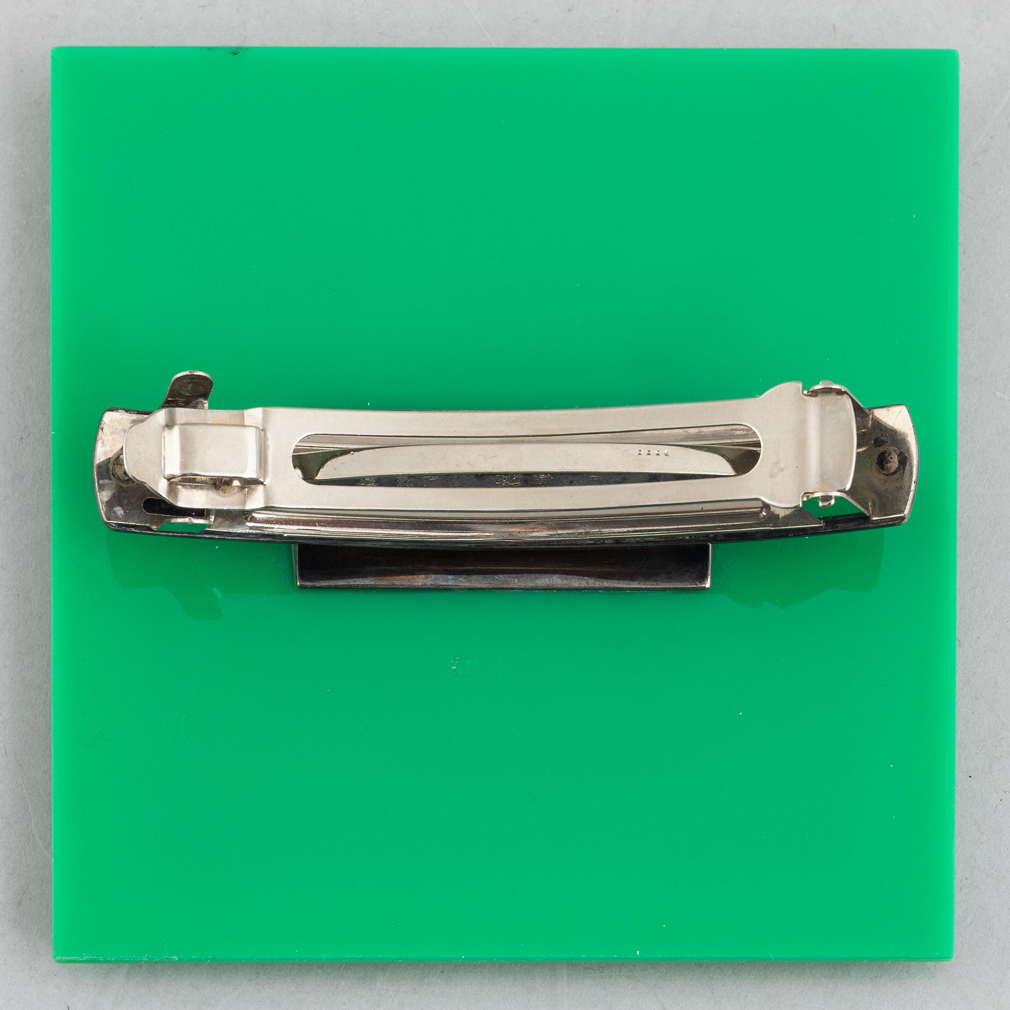 Sigurd Persson, a silver and acrylic hair clip, late 20th century.