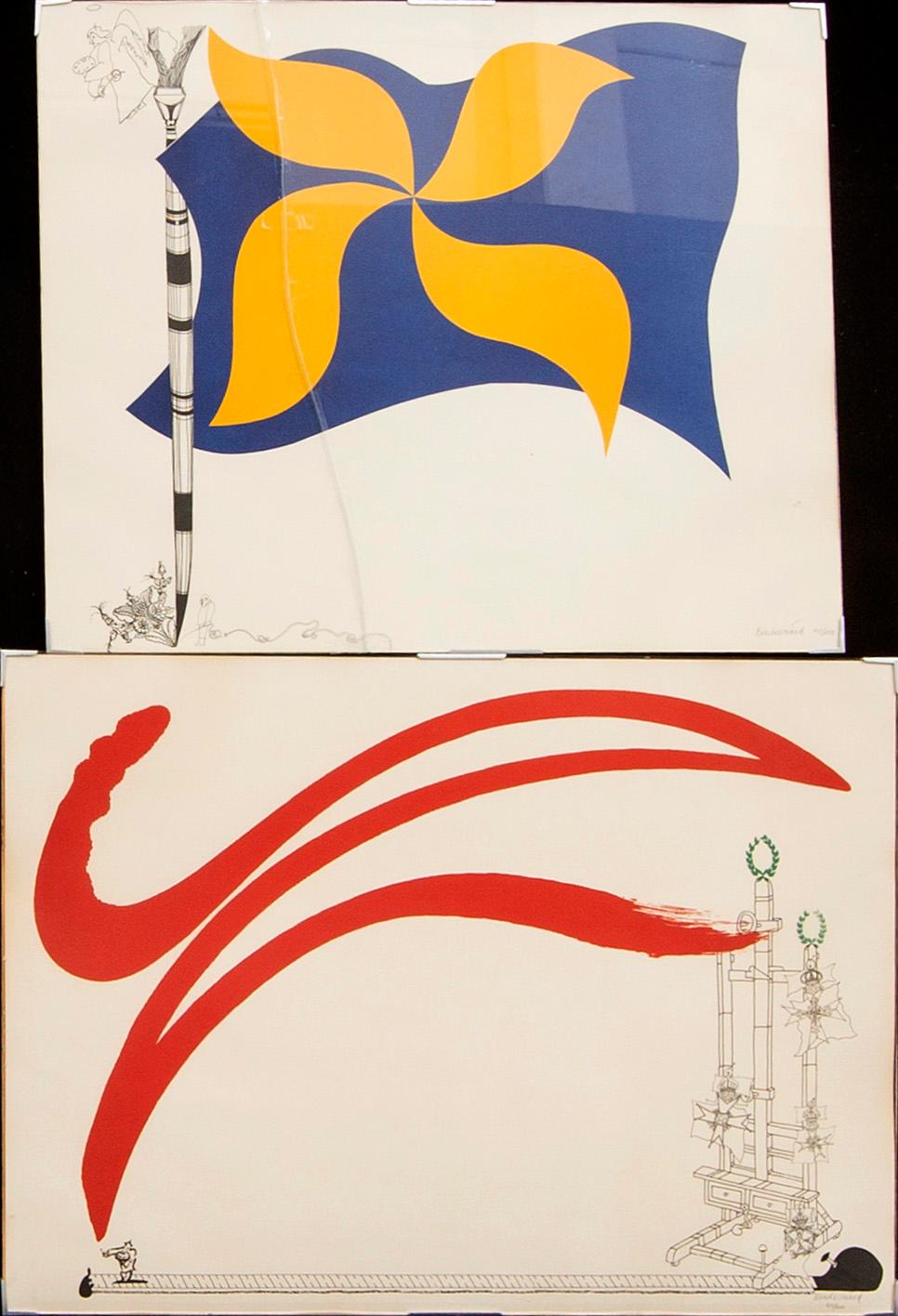 Carl Fredrik Reuterswärd, color lithographs, 4 pcs, signed, numbered, 45/200.
