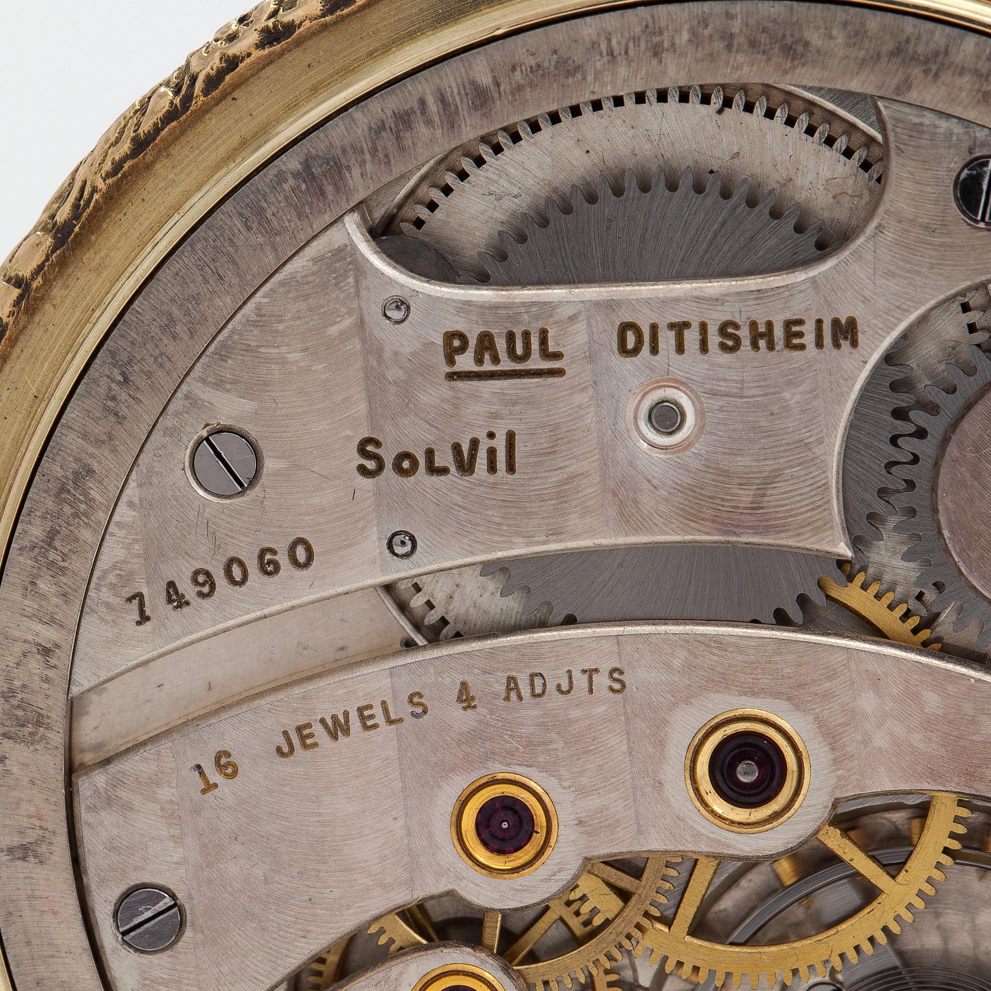Paul Ditisheim, Solvil, fickur, 47 mm.