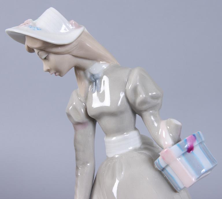 FIGURINER, 6 st, porslin. Bla  Nao samt Lladro,1900-tal.