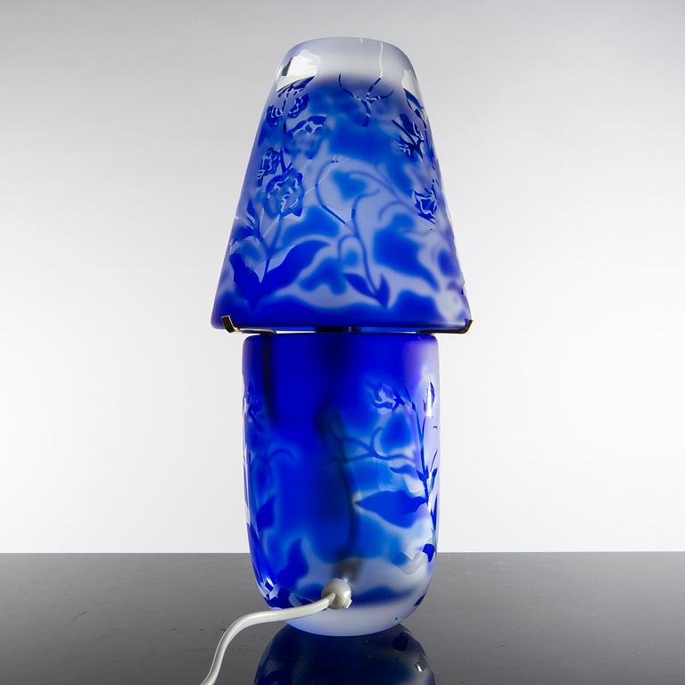 ASTRID GATE, tablelamp, glass, signed, 1984.