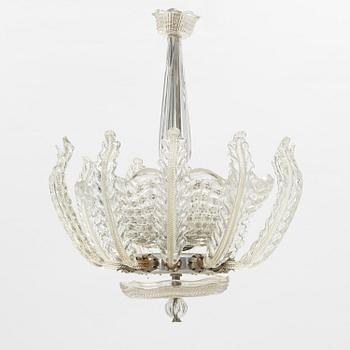 Carl Fagerlund, a glass ceiling lamp, Orrefors, 1940s.