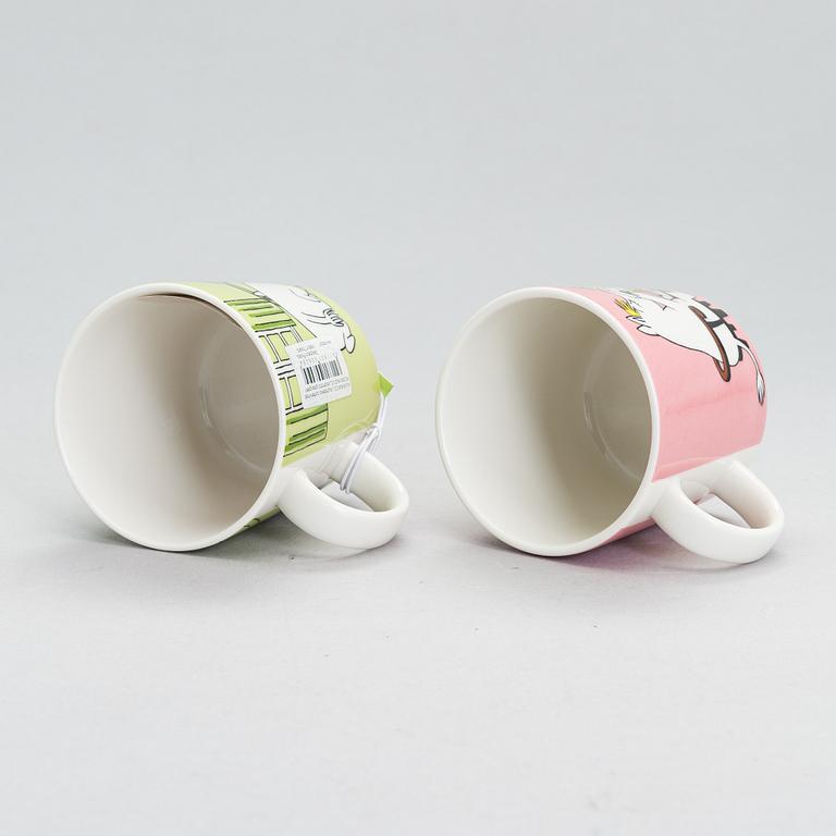 Muminmuggar, 8 st, porslin, Moomin Characters, Arabia.