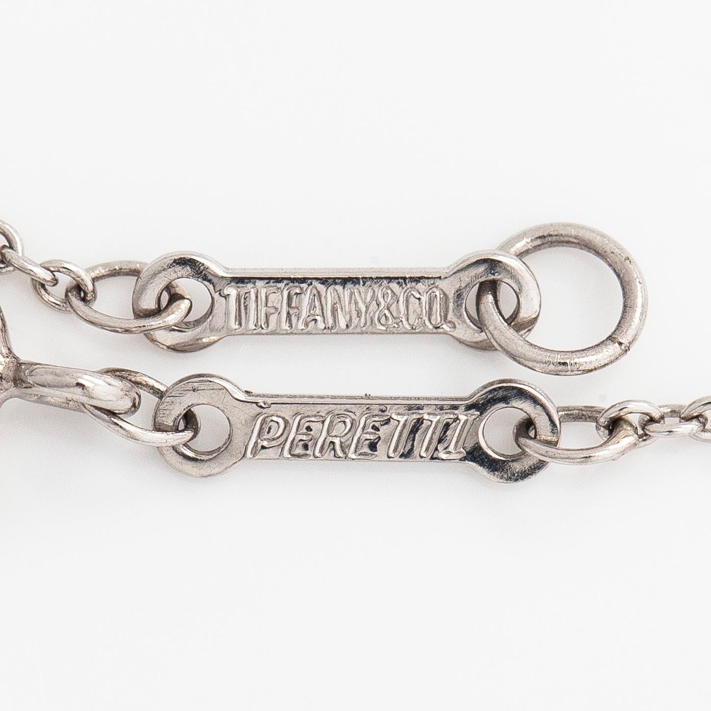 Tiffany & Co, Elsa Peretti, a platinum necklace, "Diamonds by the Yard",with a diamond approx. 0.05 ct.