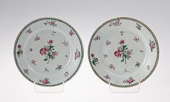 TALLRIKAR 6 st, porslin, Qianlong, Kina, 1700-tal.