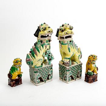 A set of two pairs of Chinese porcelain Fo-dogs.