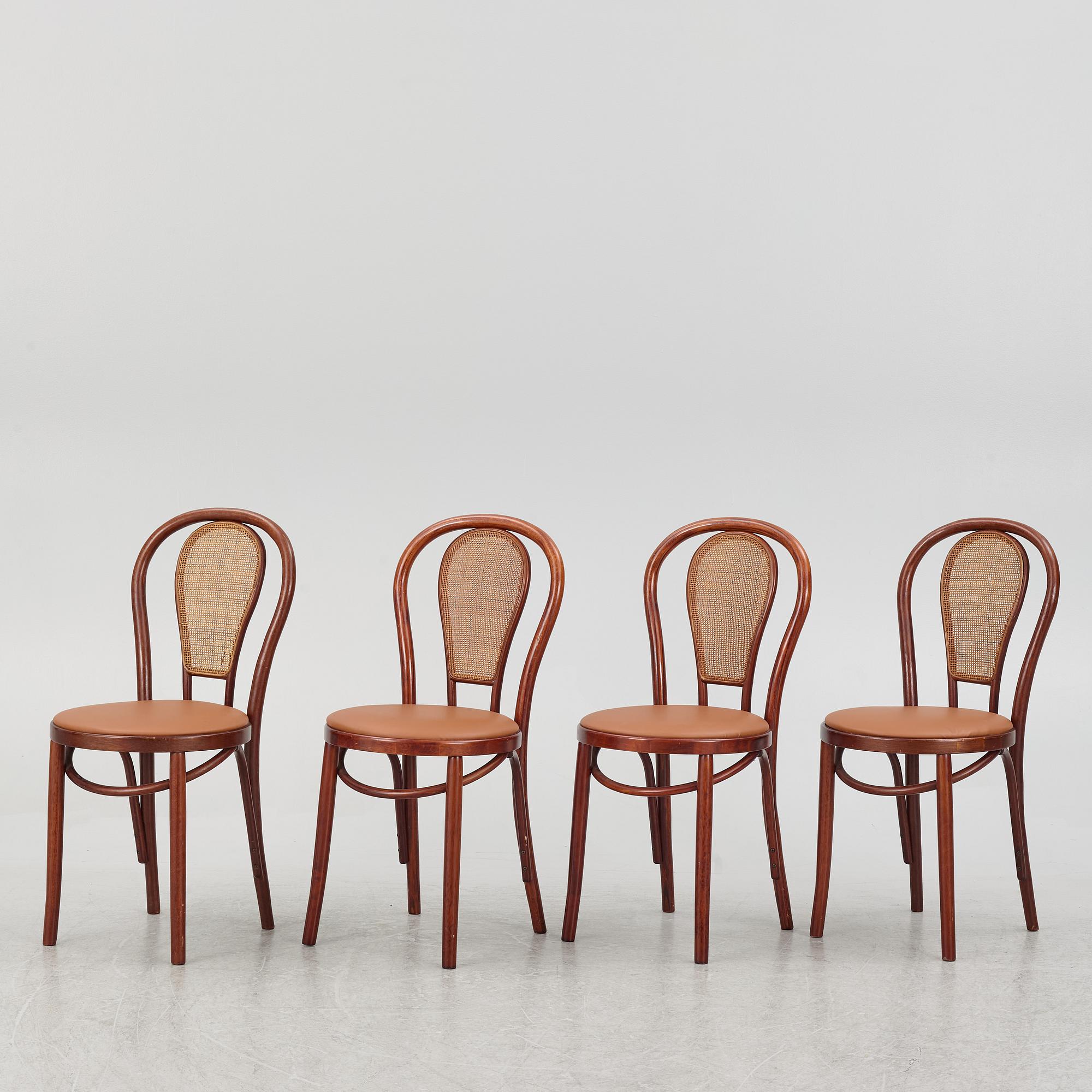 A set of four chairs, late 20th century.