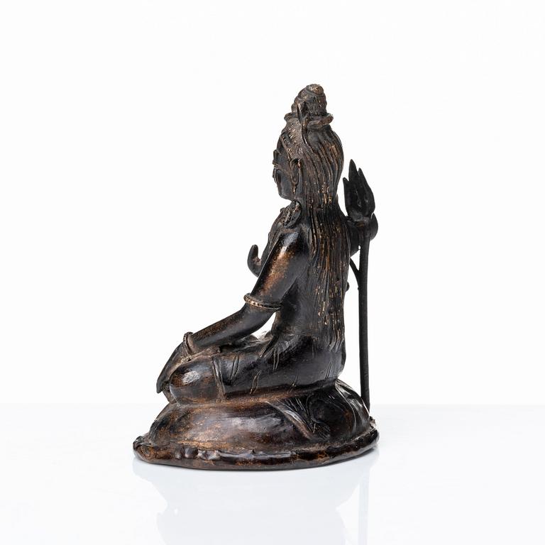 A seated bronze figure of a Hindu Mahayogi Shiva, Nepal, 20th Century.
