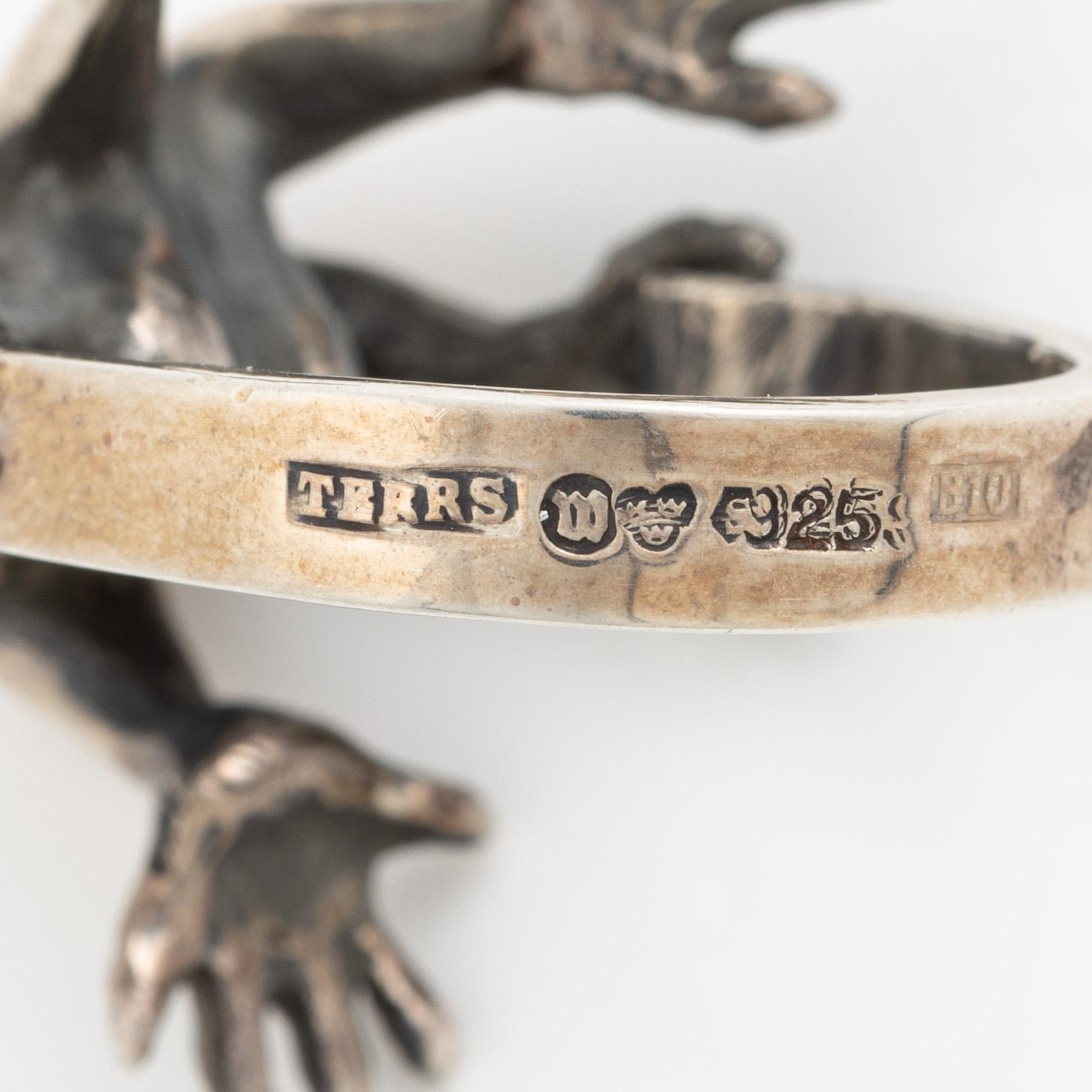 PA Lundahl-Terrs, two rings, silver, Växjö 1976.