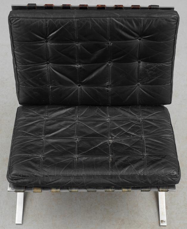A Ludwig Mies van der Rohe 'Barcelona' chrome plated easy chair, Knoll International, probably around 1950.