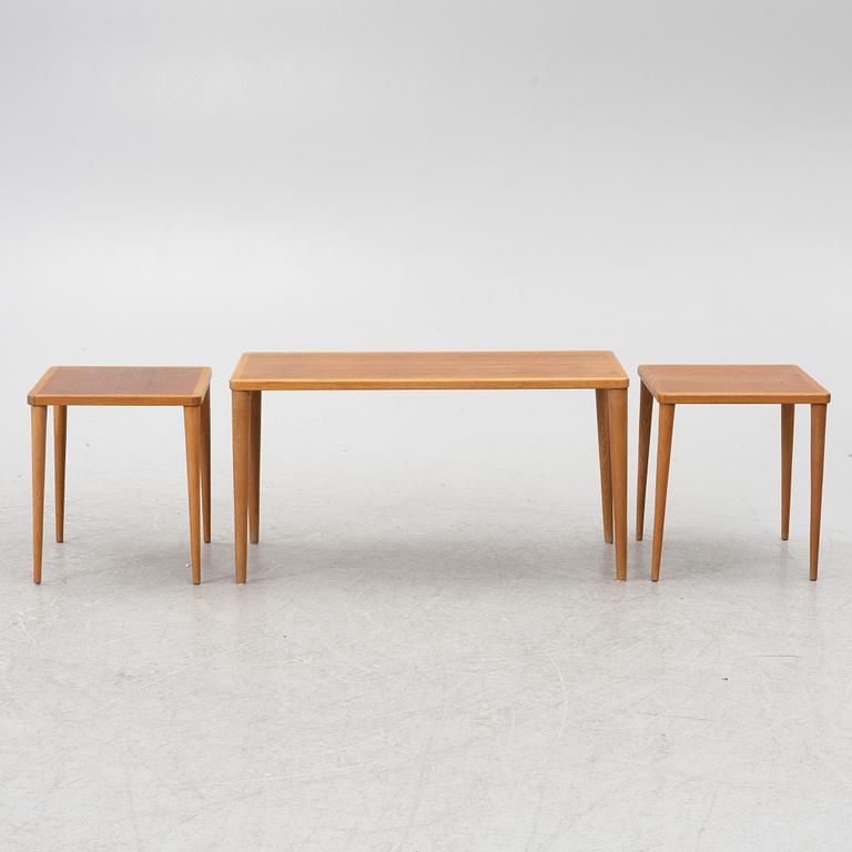 A three-piece nesting table, 1950's/60's.