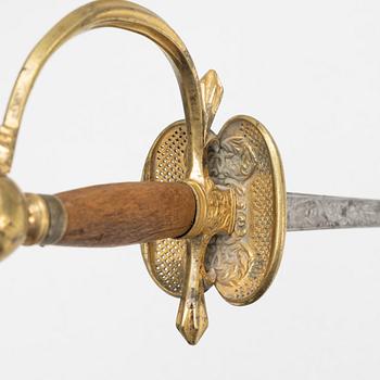 A Swedish infantry officer's sword, first half of the 19th Century, with scabbard.