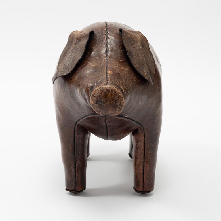Dimitri Omersa & Co, a leather foot stool, later part of the 20th Century.