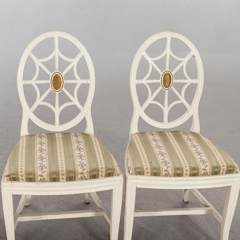 Four first half of the 20th century gustavian style chairs.
