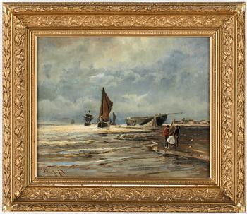 OKÄND KONSTNÄR, olja på duk, signerad och daterad -74, England, 1800-talets andra hälft.
