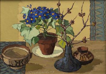 Oscar Luks Lundefjord, Still life with flower.