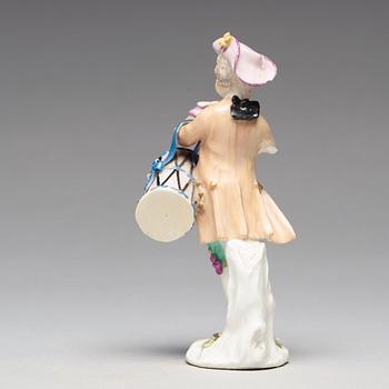 A Meissen figure of a drummer, 1750s.