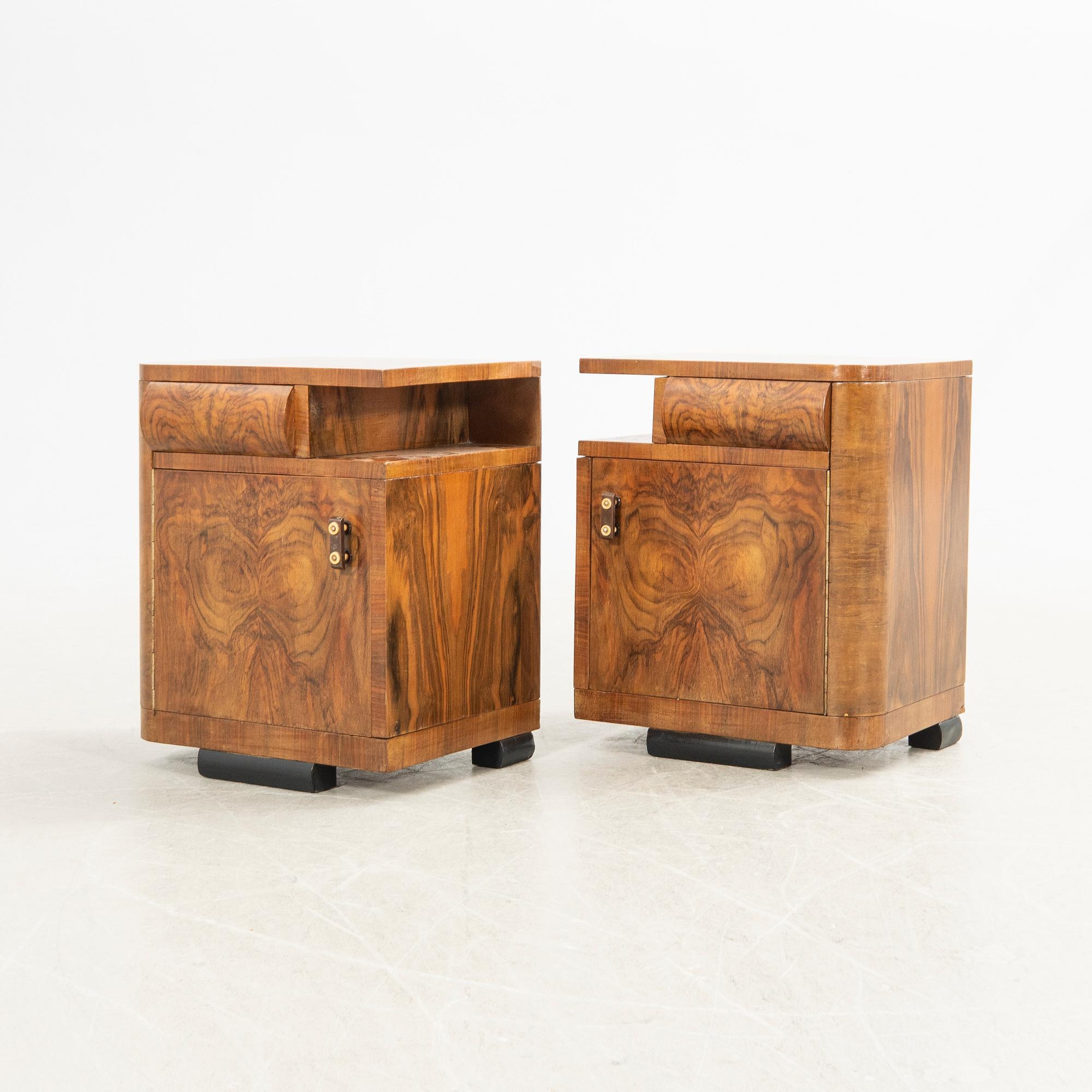 Nightstands, a pair, first half of the 20th century.