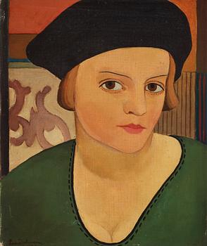 Lasse Johnson, Girl portrait with beret.