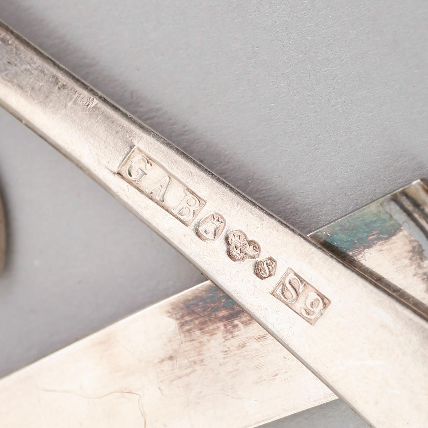 KAFFESKEDAR, 31 st, silver, Rosenholm, GAB, 1960/70-tal. Vikt ca 497 gram.