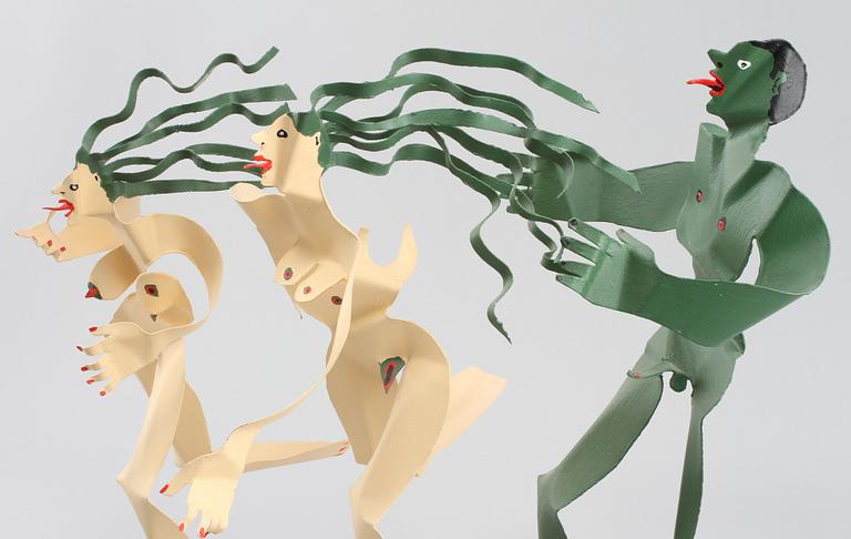 TIMO SOLIN, skulptur, plåt, signerad.