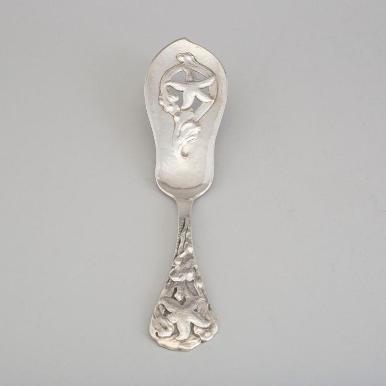 HC MATTHIASEN, fiskspade, silver, jugend, Nykøbing, Danmark 1919.