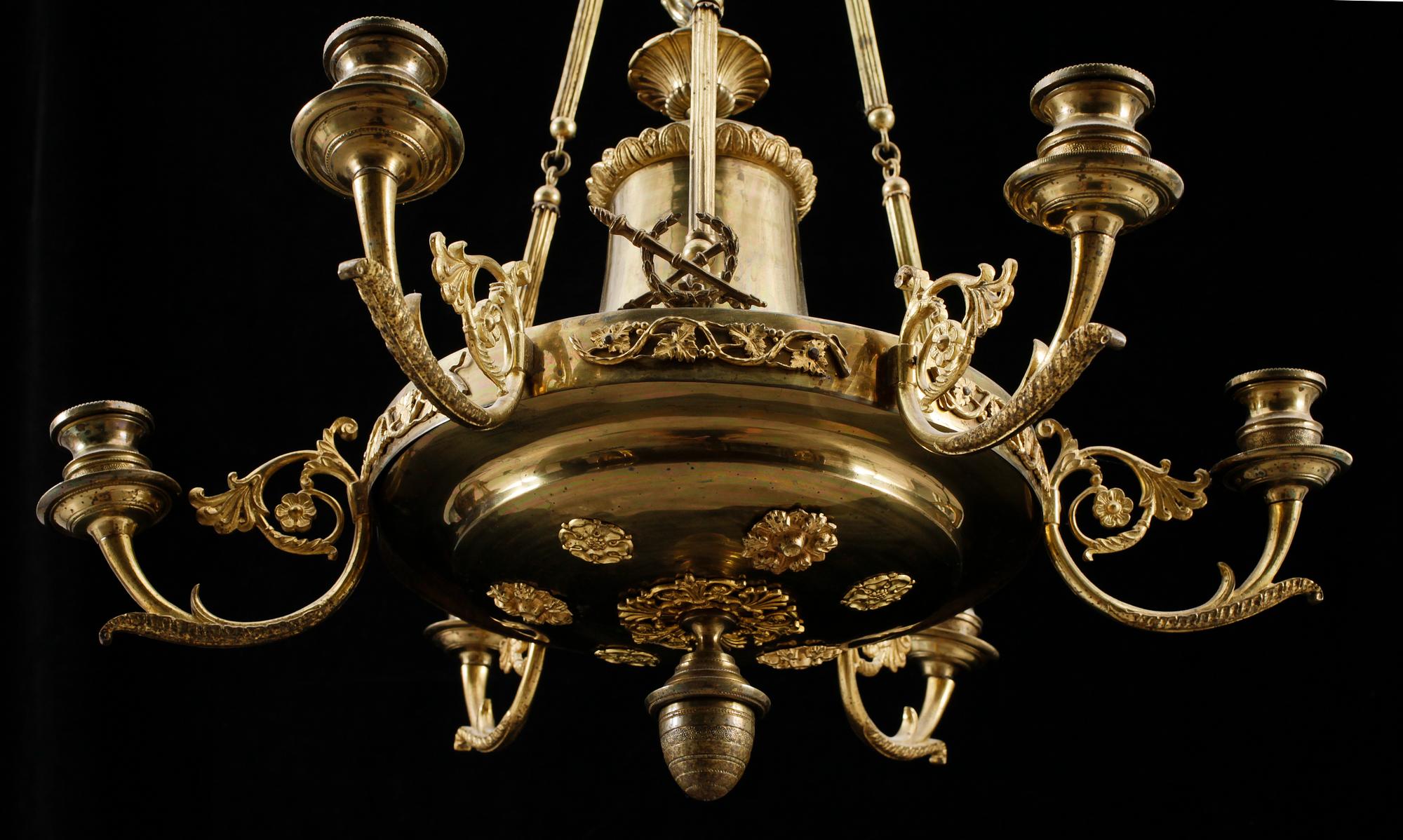 TAKAMPEL, mässing, empire, 1800-talets första hälft.