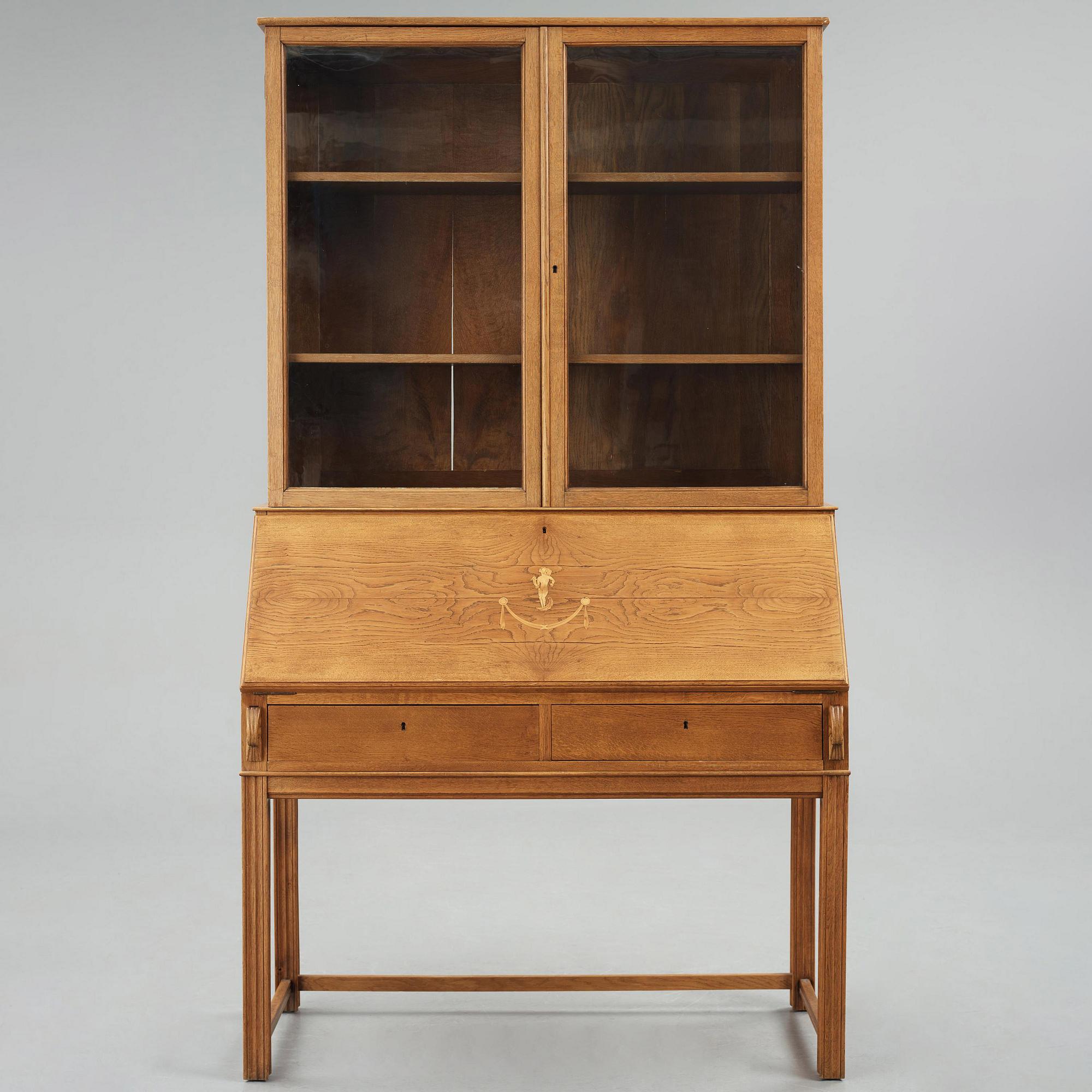 J. E. Blomqvist, a Swedish Grace writing cabinet with armchair, Uppsala, ca 1921.