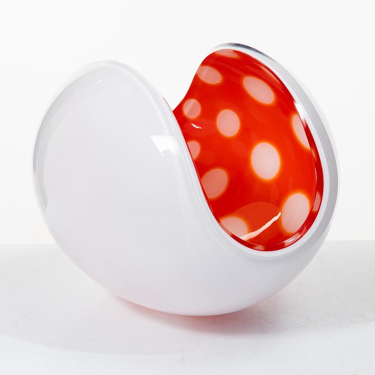 Lena Bergström, skål, glas, Orrefors, limited edition 1-10, 2004.