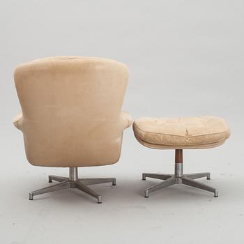 FÅTÖLJ med FOTPALL,  Form 7, Alf Svensson. CITES-intyg medföljer.