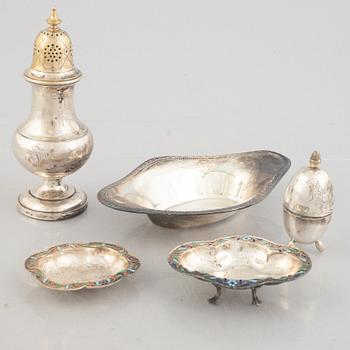 Five pieces of silver, including Norway and Germany, 20th century.