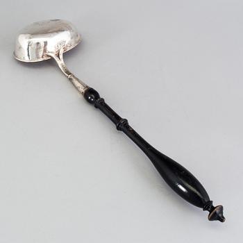 A silver serving spoon, maker's mark V. Christensen, Copenhagen, 1876 and LADLE, silver, Carl Fahlberg, Uppsala, 1792.