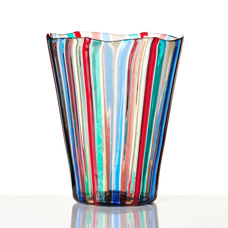 Gio Ponti, an "A Canne" glass vase, Venini, Murano, Italy 1950s-1960s, model no. 3702.