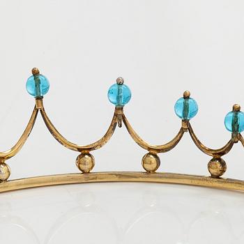 A gilded sterling silver tiara with topazes.