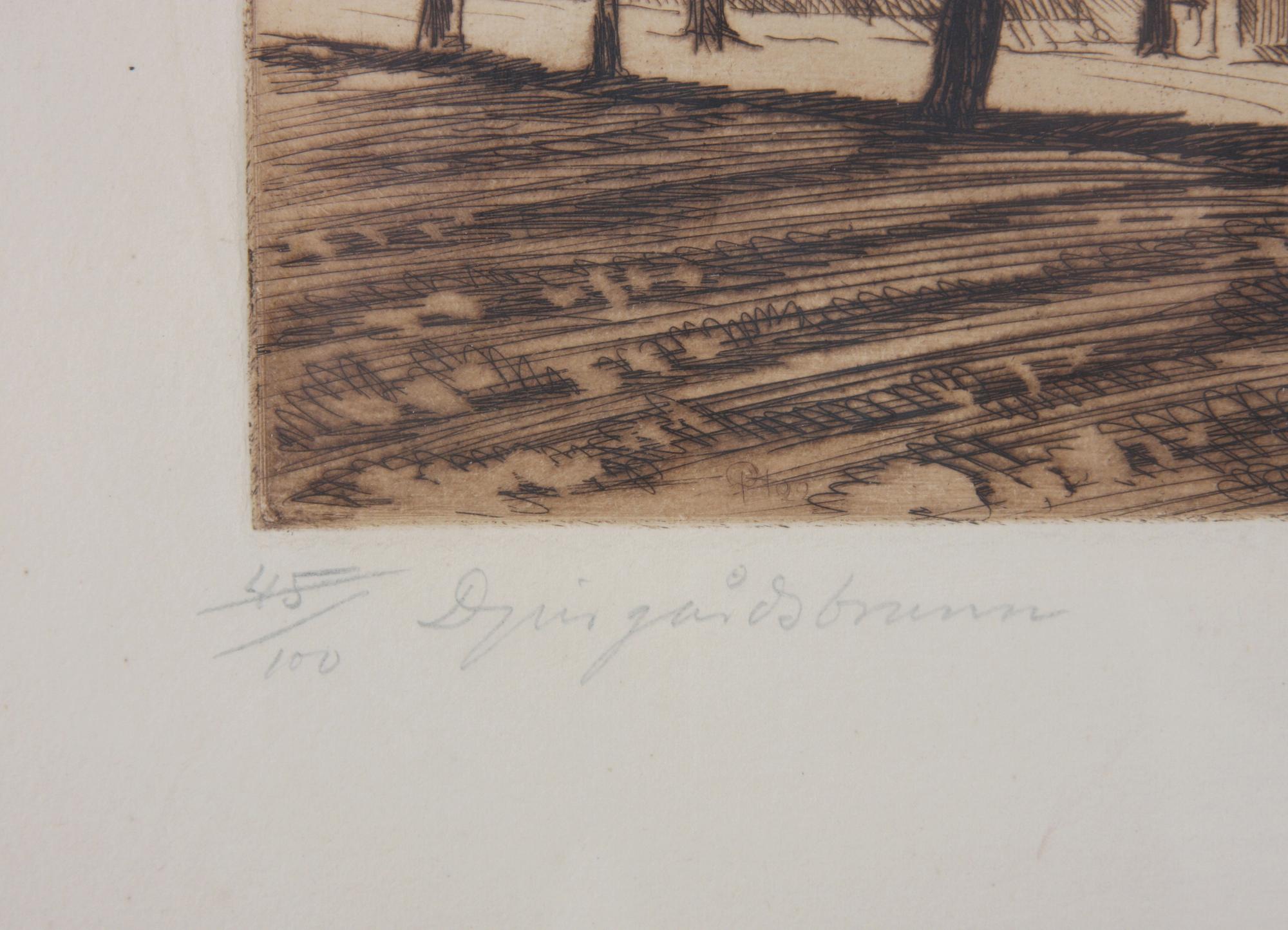 HJORTZBERG, OLLE, etsning, sign o dat 1922, numr 45/100.