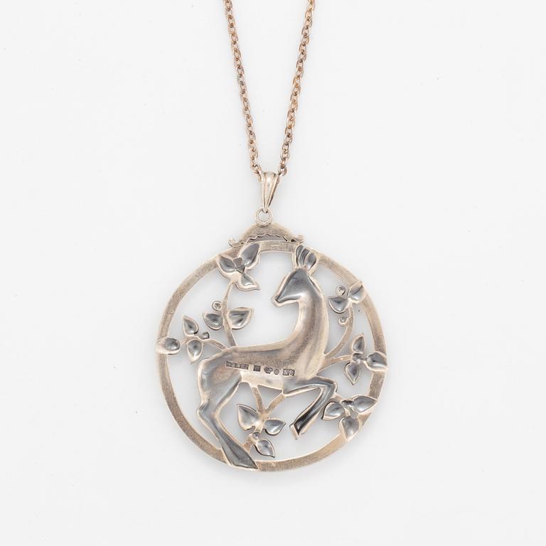 Gustaf Dahlgren & Co, silver pendant, with chain.