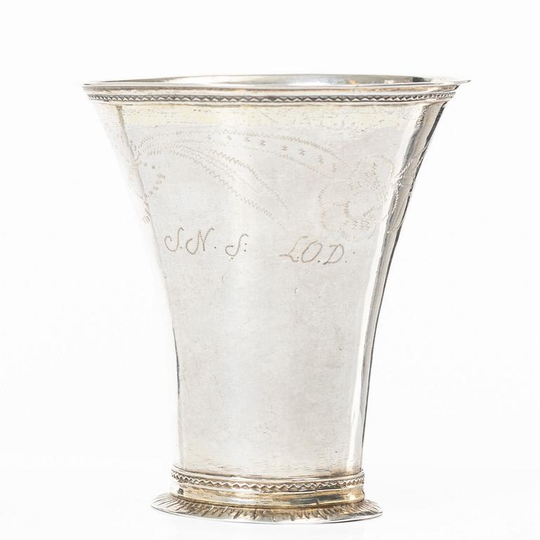 Carl Lindgren, bägare, silver, Norrköping 1777.