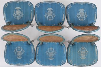 Carl Malmsten, a set of six Swedish Grace chairs, cabinetmaker Albin Johansson, Stockholm, for Villa Kvikkjokk, 1927.