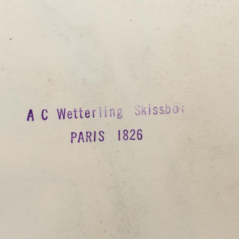 ALEXANDER CLEMENS WETTERLING, tillskriven, skissbok, Paris, 1826, osignerad.