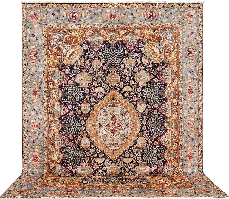 A pictorial Kashmar carpet, approx. 367 x 278 cm.