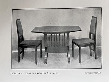 Otto Schulz, a pair of chairs, master carpenter Carl Thorsson, Gothenburg 1912.