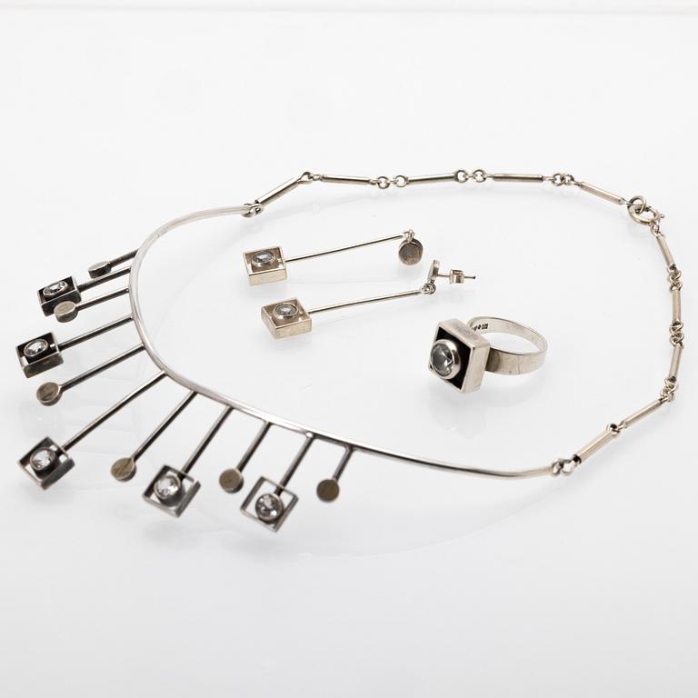 Jewellery set, 3 pieces, silver, Alton Falköping, 1967–1968.