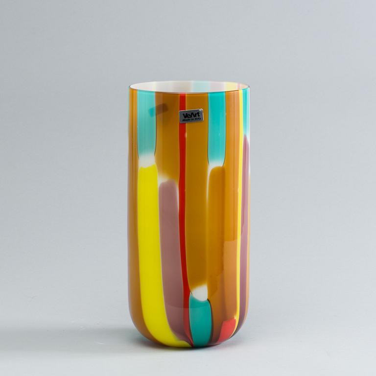 A 1970's Toni Zuccherie  Veart glass vase.