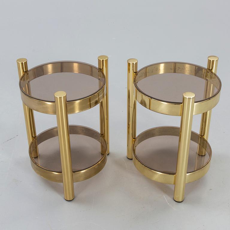 A pair of brass 1970/80s side tables.