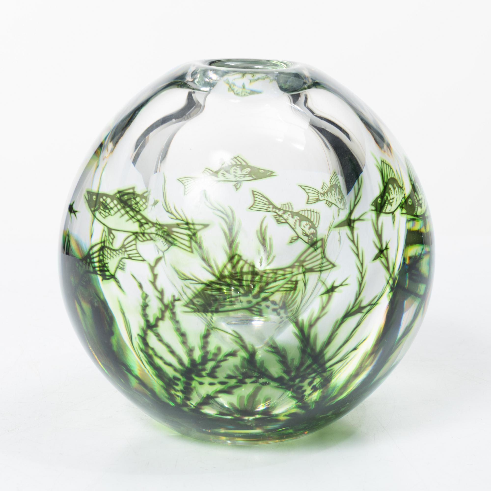 Edward Hald, Vas, glas, "fiskgraal", Orrefors, 1900-talets mitt.